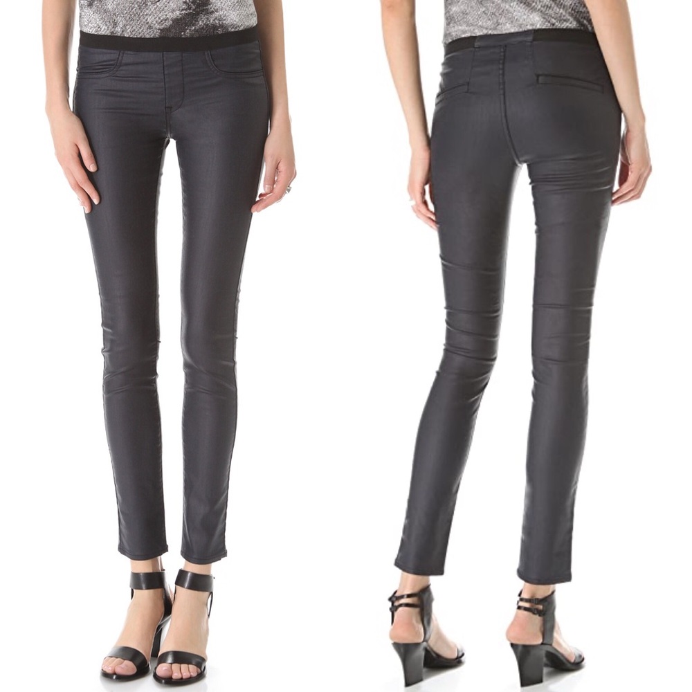 Helmut Lang Coated Legging Pants Sea Wash Blue 26